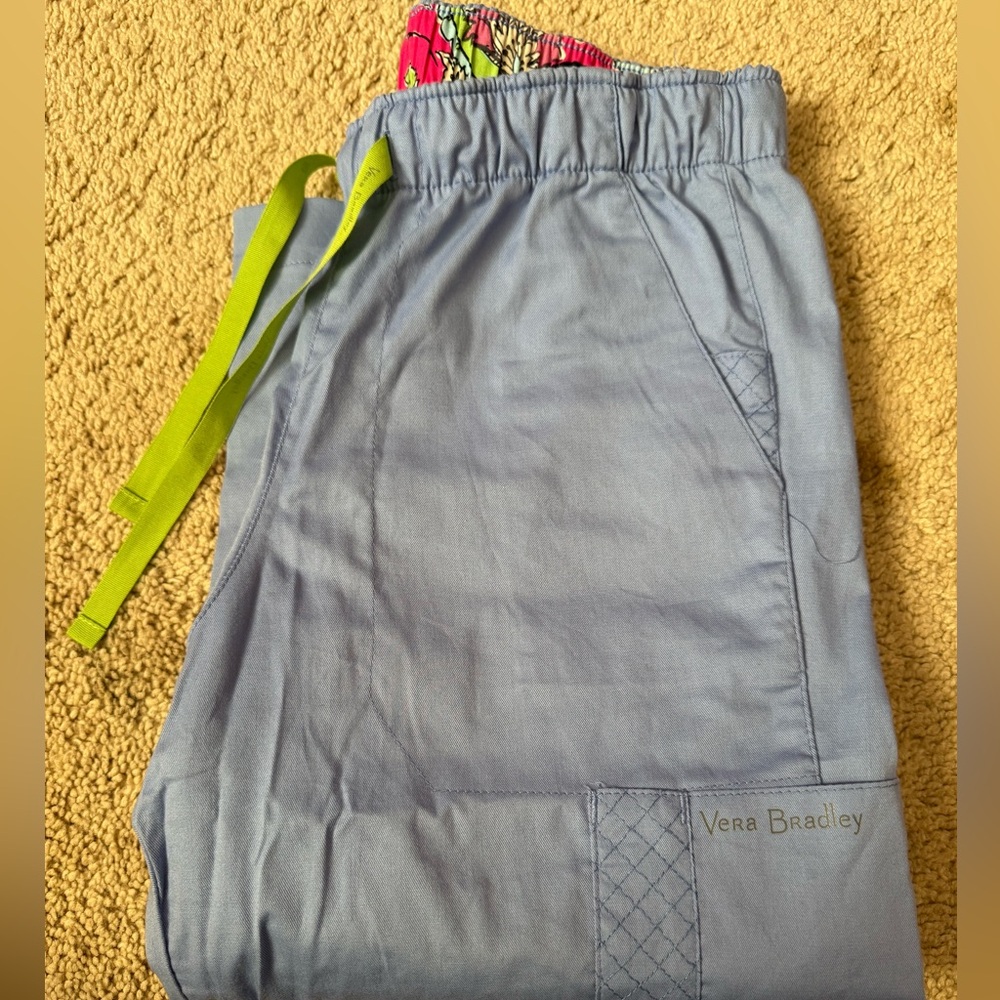 Vera Bradley Ceil Blue Scrub Pants